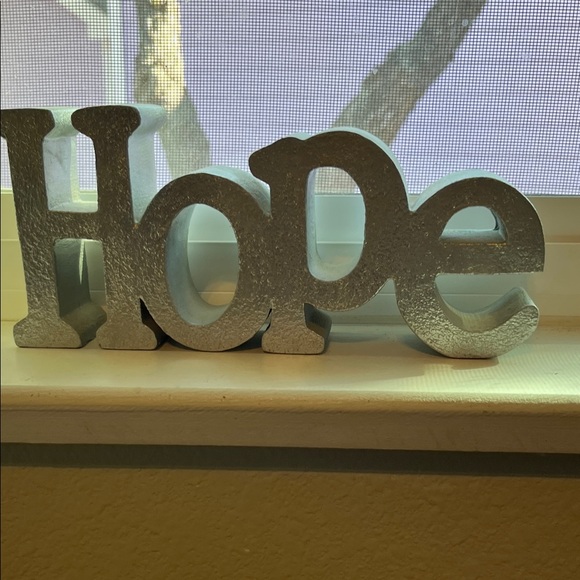 Other - Shimmering Silver 'Hope' Wall Decor